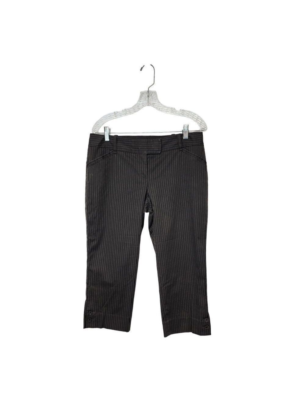 The Limited Drew Fit  Pinstripe Brown/White Capri Dress Pants Size  10